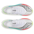 Women's Saucony Endorphin Pro 5. White/Multi. Top view.