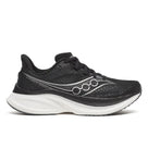 Women's Saucony Endorphin Speed 5. Black/White. Lateral view.