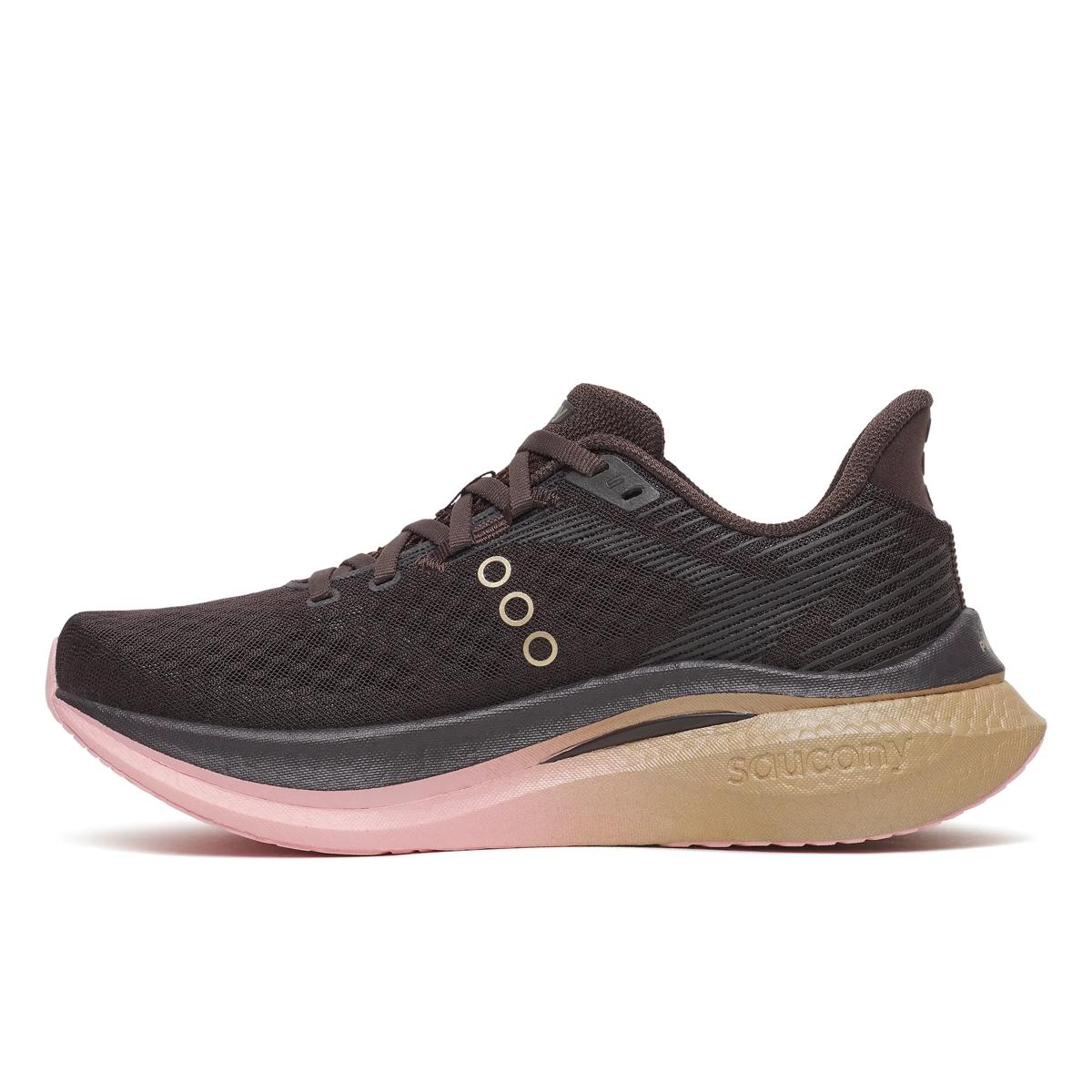 Women's Saucony Endorphin Speed 5. Torte/Aureate. Medial view.