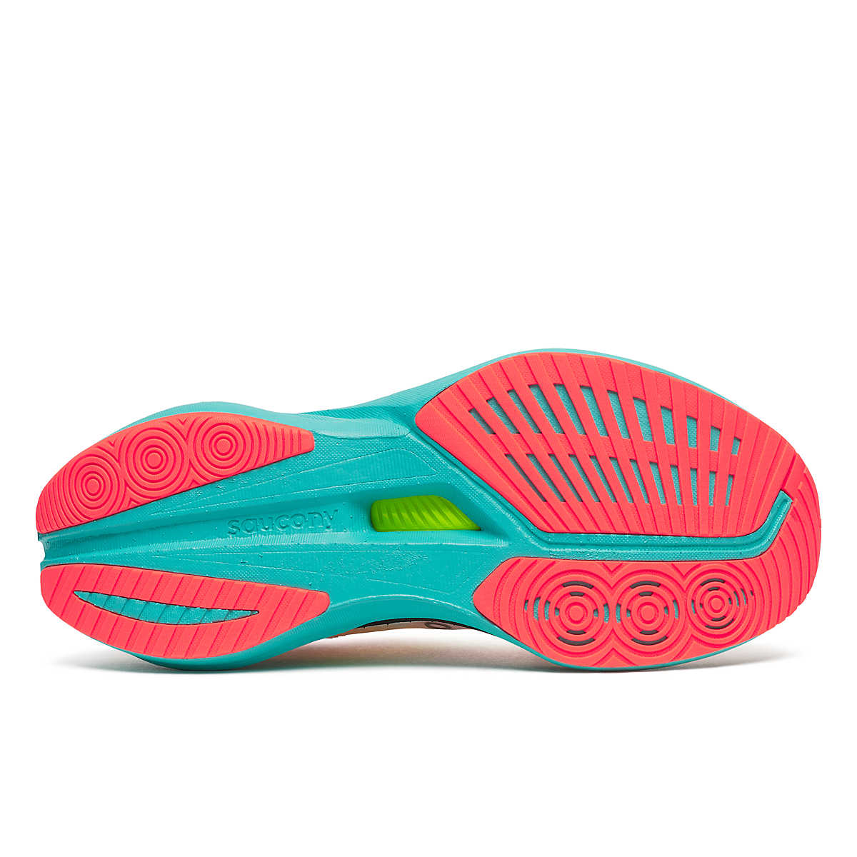 Women's Saucony Endorphin Speed 5 in White/Mutant, outsole view