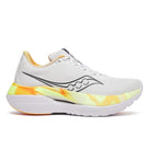 Women's Saucony Endorphin Trainer. White/Black. Lateral view.