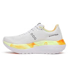 Women's Saucony Endorphin Trainer. White/Black. Medial view.