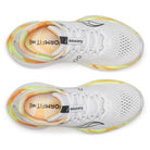 Women's Saucony Endorphin Trainer. White/Black. Top view.