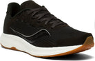 Women's Saucony Freedom 4. Black upper. White midsole. Lateral view.