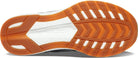 Women's Saucony Freedom 5. Black upper. White midsole. Bottom view.