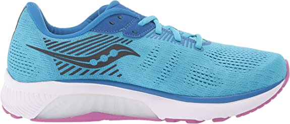 Women's Saucony Guide 14. Blue upper. White midsole. Medial view.