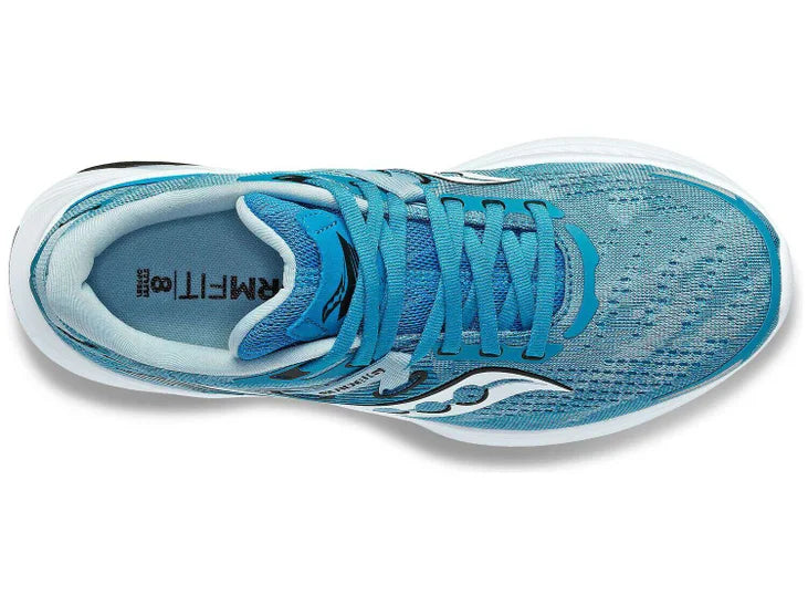 Women's Saucony Guide 16. Light Blue upper. White midsole. Top view.
