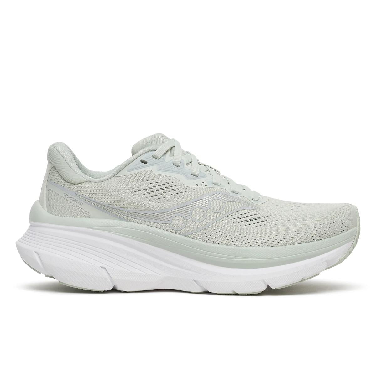 Women's Saucony Guide 19. Cast/Silver. Lateral view.