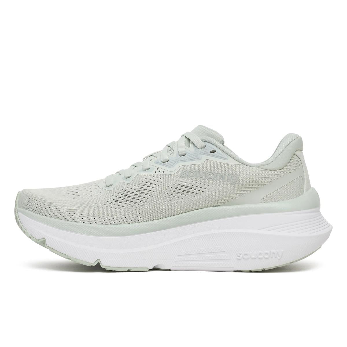 Women's Saucony Guide 19. Cast/Silver. Medial view.