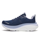 Women's Saucony Hurricane 25. Navy/Aster. Medial view.