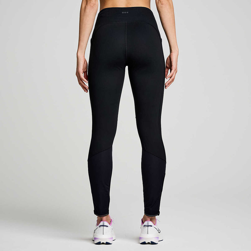 Women's Saucony Hurricane Wind Tights. Black.