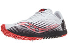 Women's Saucony Kilkenny XC9. White upper. Black midsole. Lateral view.