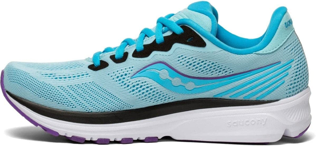 Women's Saucony Ride 14 in Powder/Concord, medial view