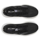 Women's Saucony Ride 18. Black upper. White midsole. Top view.
