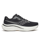 Women's Saucony Ride 19. Black/Silver. Lateral view.