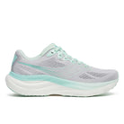 Women's Saucony Ride 19. Cloud/Aqua. Lateral view.