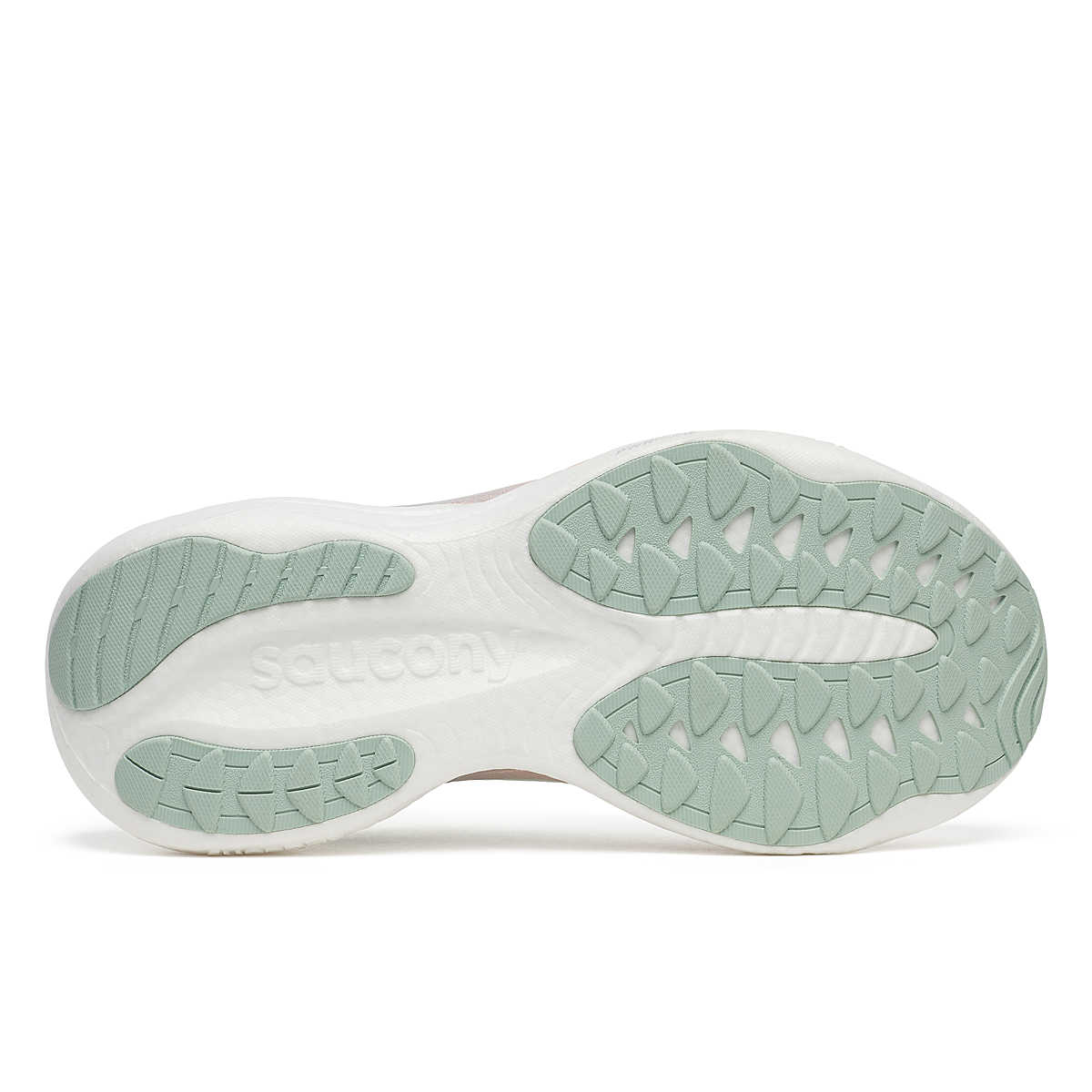 Women's Saucony Ride 19. Mist/Cameo. Outsole view.
