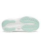 Women's Saucony Ride 19. Navy upper. White midsole. Bottom view.
