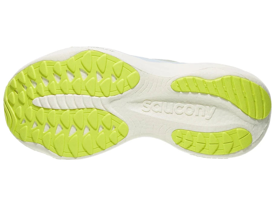Women's Saucony Ride 19. Skyward/Silver. Outsole view.