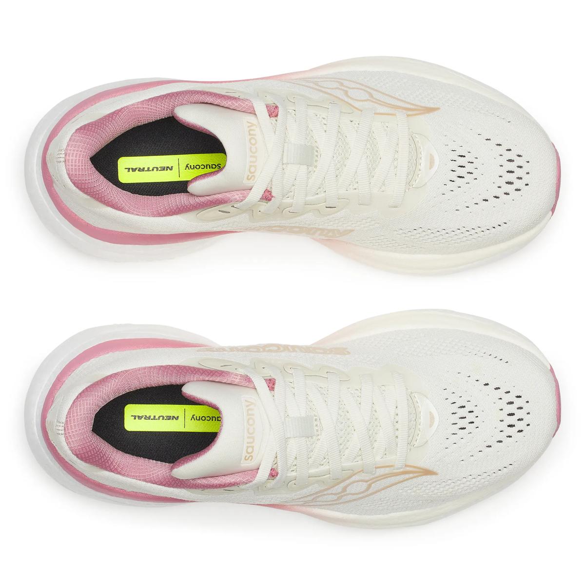 Women's Saucony Ride 19. Vanilla/Mauve. Top view.