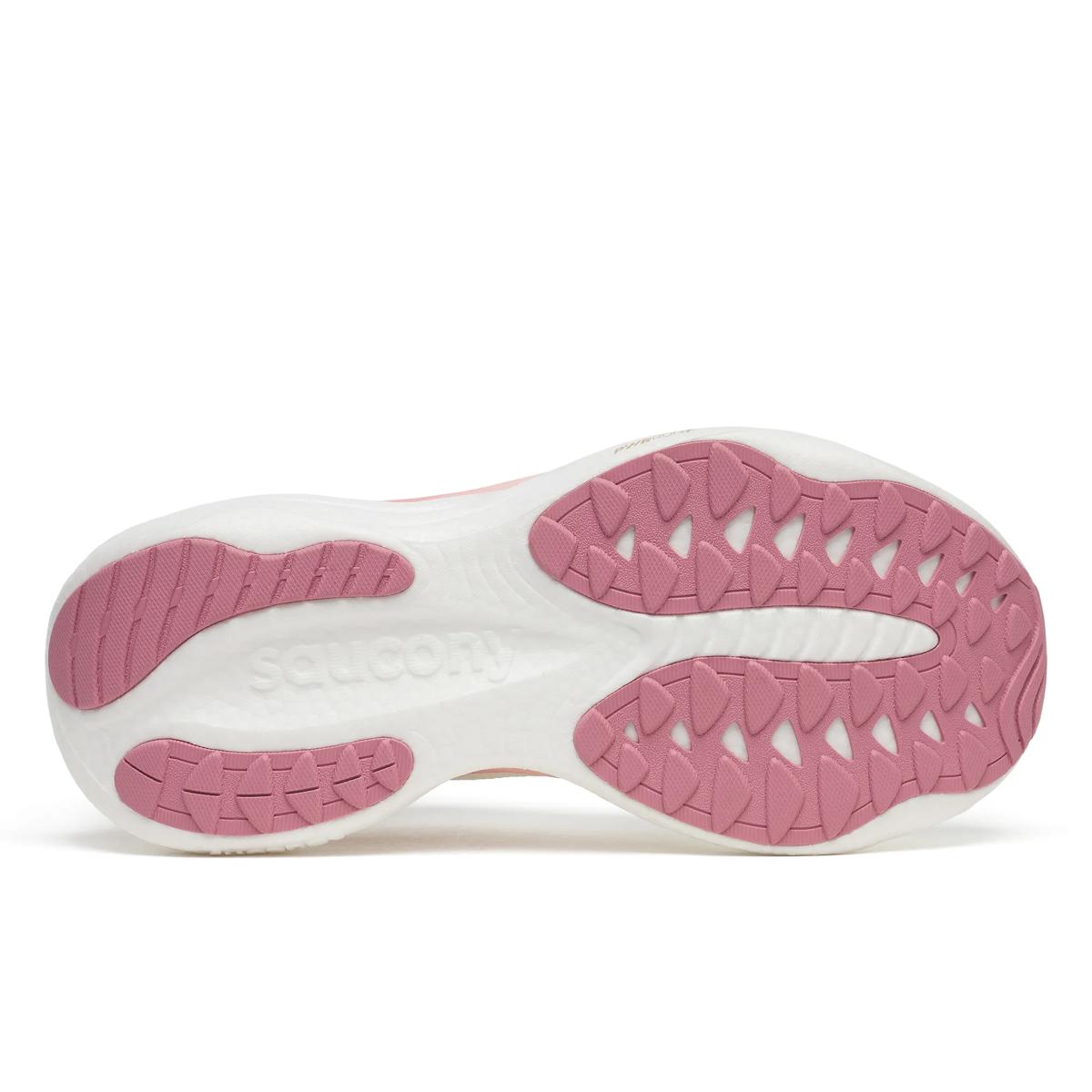 Women's Saucony Ride 19. Vanilla/Mauve. Outsole view.