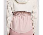 Women's Saucony RunShield Jacket. White/Pink. Rear view.