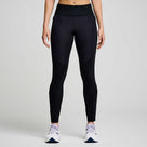 Women's Saucony RunShield Tights. Black. Front view.