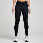 Women's Saucony RunShield Tights. Black. Front view.