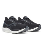 Women's Saucony Triumph 23. Black/White. Lateral view.
