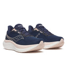 Women's Saucony Triumph 23. Navy/Cameo. Lateral view.