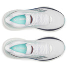 Women's Saucony Triumph 23. White/Navy. Top view.