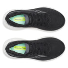 Women's Saucony Triumph 24. Black upper. White midsole. Top view.