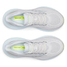 Women's Saucony Triumph 24. White upper. White midsole. Top view.