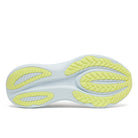 Women's Saucony Triumph 24. White upper. White midsole. Bottom view.