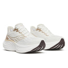 Women's Saucony Triumph 24. Off White upper. White midsole. Lateral view.