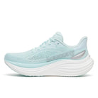 Women's Saucony Triumph 24. Light Green upper. White midsole. Medial view.