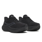 Women's Saucony Triumph 24. Black upper. Black midsole. Lateral view.