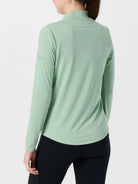 Women's Saucony Triumph Long Sleeve. Light green. Back view.