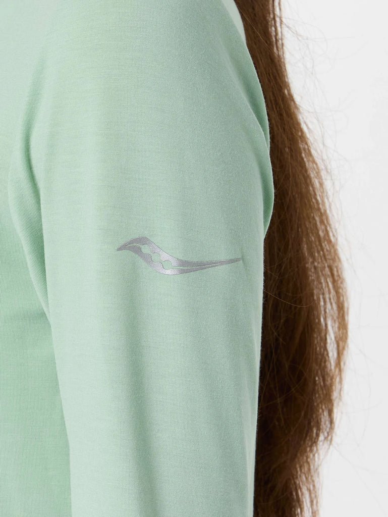 Women's Saucony Triumph Long Sleeve. Light green. 