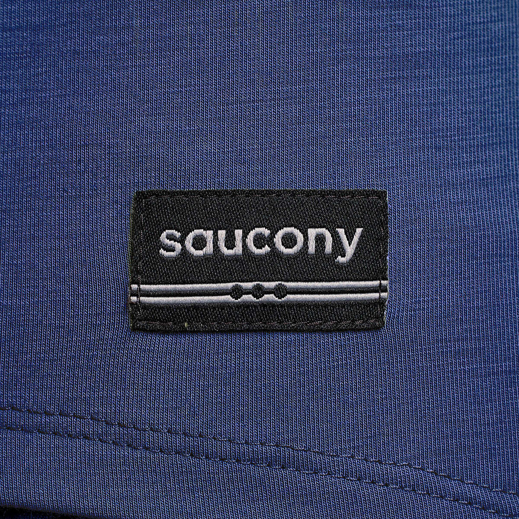 Women's Saucony Triumph Short Sleeve. Navy. Logo.