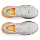 Women's Saucony Xodus Ultra 4. White upper. Orange midsole. Top view.