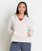 Women's Toad & Co Byrne Long Sleeve Hoodie. Color cream. Front view.