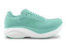 Women's Topo Atmos 2. Green upper. White midsole. Lateral view.
