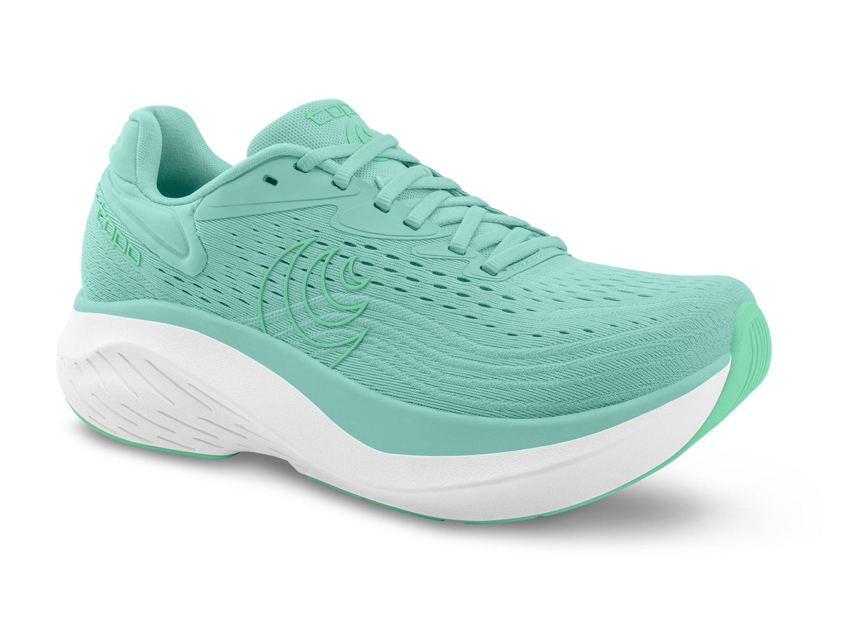 Women's Topo Atmos 2 Aqua/Mint max-cushion running shoe