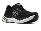Women's Topo Aura 2. Black upper. White midsole. Lateral view.