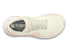 Women's Topo Athletic Aura in Cream/Rose, top view.