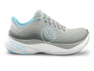 Women's Topo Aura. Grey upper. Off White midsole. Lateral view.
