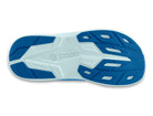 Women's Topo Magnifly 6. Blue upper. White midsole. Bottom view.
