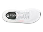 Women's Topo Magnifly 6. White upper. White midsole. Top view.