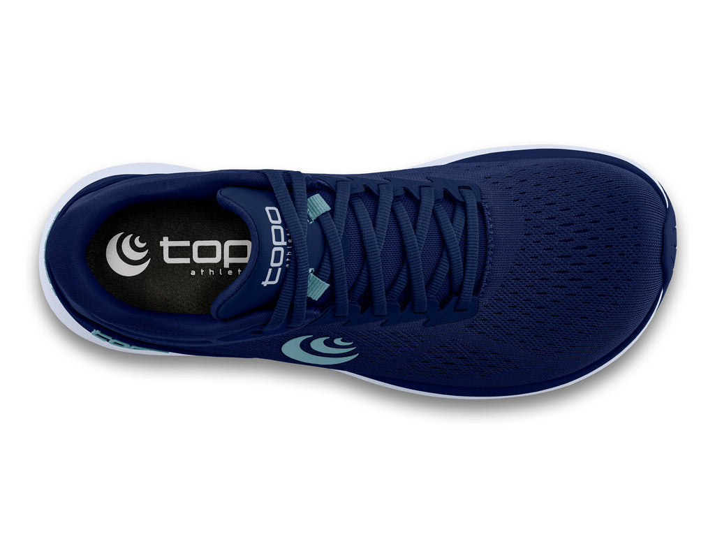 Women's Topo Phantom 3. Purple upper. Blue midsole. Top view.